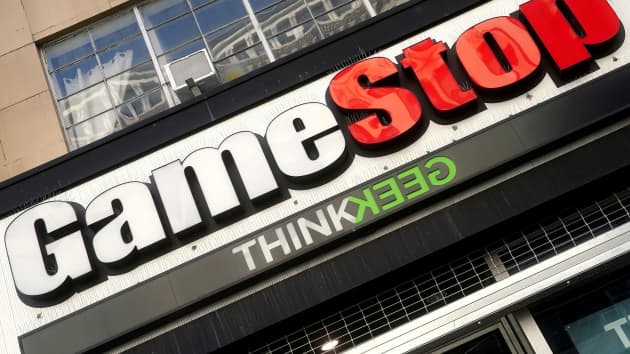 Cổ phiếu GameStop tăng dựng đứng trở lại. Ảnh: CNBC