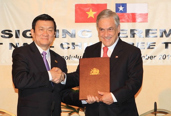 Hiệp định thương mại Việt Nam - Chile, kí kết năm 2011, được xem là cú hích cho thương mại hai nước, đặc biệt trong bối cảnh giao thương thế giới bị ảnh hưởng bởi dịch Covid- 19. Ảnh: T.L.
