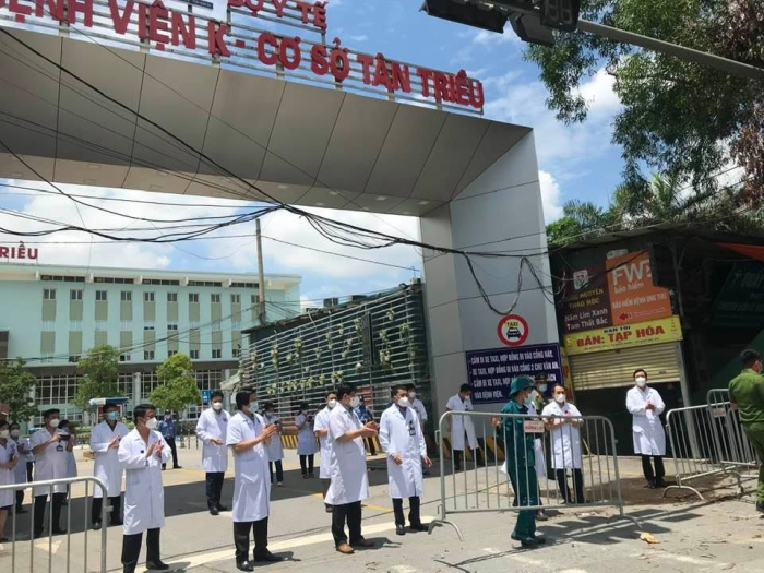 Bệnh viện K cơ sở Tân Triều dỡ bỏ phong tỏa. Ảnh: PV