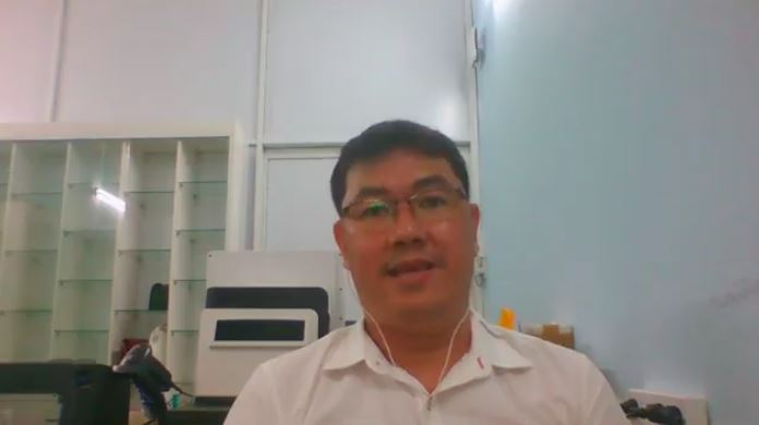 Ông Nguyễn Vũ Quốc Anh tại buổi livestream.