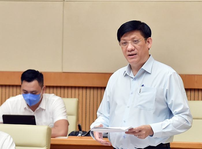 Bộ trưởng Y tế Nguyễn Thanh Long phát biểu tại cuộc họp. Ảnh: Nhật Bắc