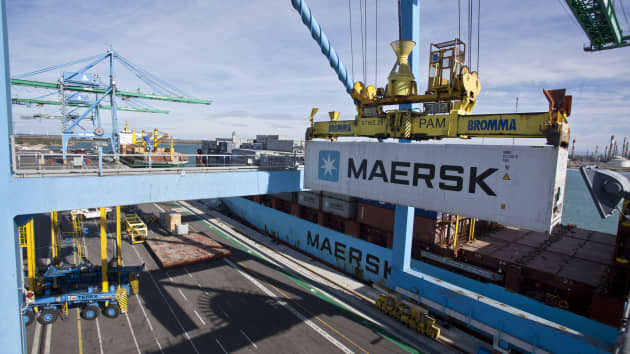 Lợi nhuận hãng vận chuyển container lớn nhất thế giới tăng gấp đôi. Ảnh: Getty Images.