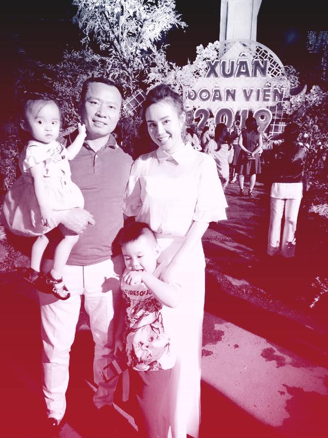 Gia đình nhỏ của Vy Oanh vừa có thêm một thành viên. Ảnh: NVCC