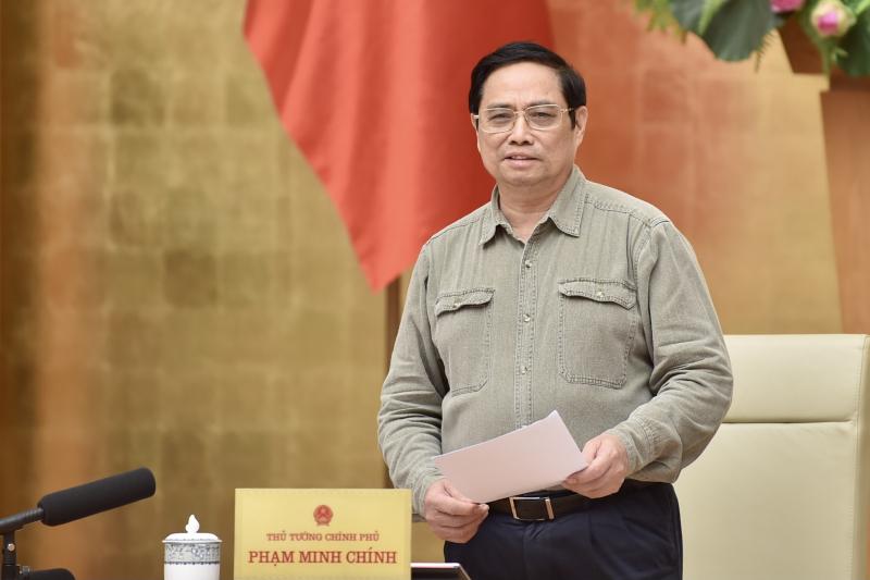 Thủ tướng Phạm Minh Chính tại cuộc họp sáng nay 9/10. Ảnh: VGP.
