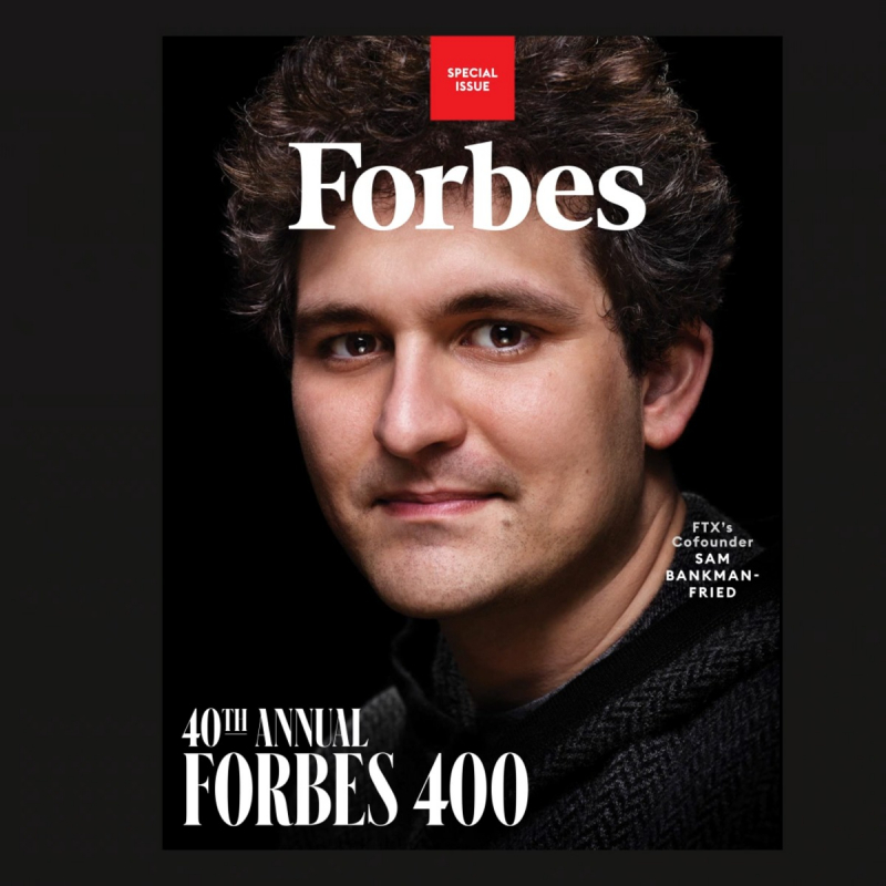 Tỷ phú Sam Bankman - Fried trên ảnh bìa Forbes.