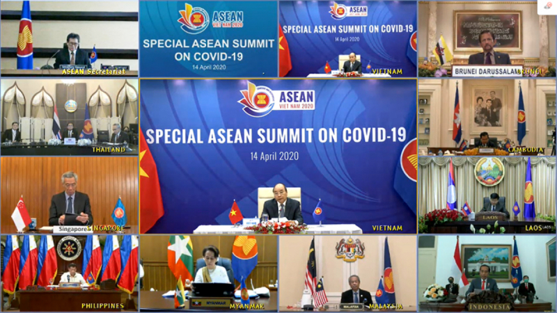 Ngày 14/4/2020, Việt Nam chủ trì Hội nghị Cấp cao đặc biệt ASEAN về ứng phó với dịch COVID-19.


