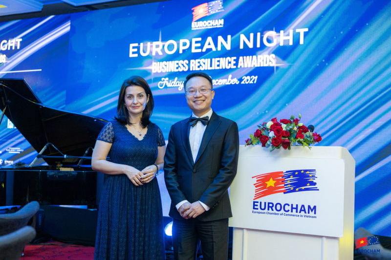 Sự kiện được tổ chức song song tại hai điểm cầu Thành phố Hồ Chí Minh và Hà Nội, có sự tham gia của Chủ tịch các Hiệp hội Doanh nghiệp trực thuộc, cũng như đại diện các doanh nghiệp và nhà đầu tư lớn của châu Âu... Ảnh: EuroCham.