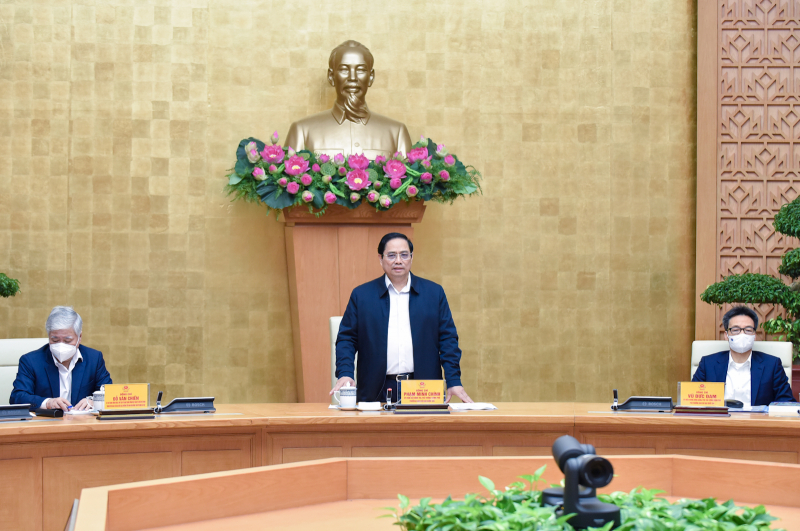 Thủ tướng Phạm Minh Chính chủ trì cuộc họp. Ảnh: VGP.