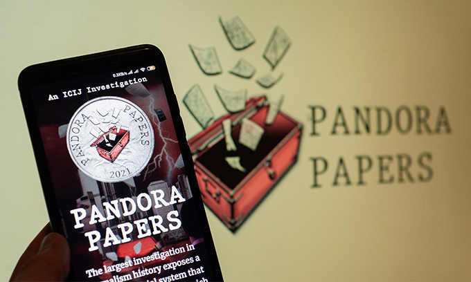 Hồ sơ Pandora với 11,9 triệu tài liệu được xuất bản bởi Hiệp hội các nhà báo điều tra quốc tế (ICIJ). Ảnh Shutter Stock