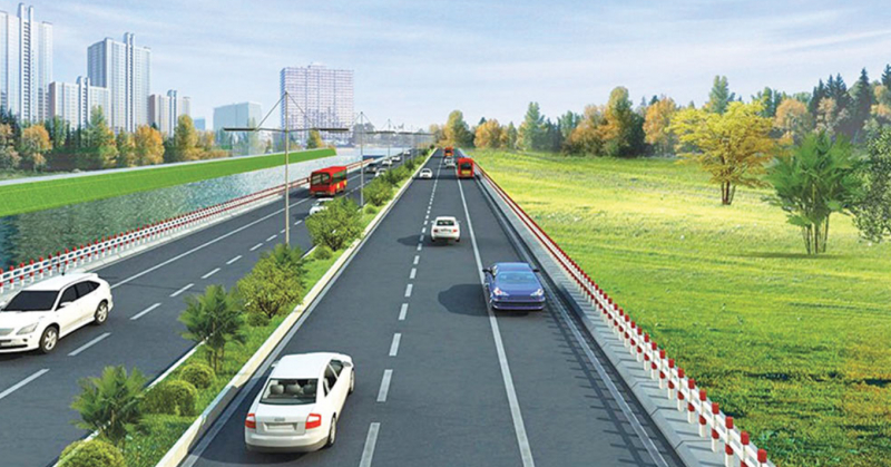 Mô hình Dự án Đầu tư xây dựng tuyến đường vành đai 4 - Vùng Thủ đô Hà Nội. Ảnh: T.L
