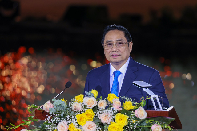 Thủ tướng Phạm Minh Chính phát biểu tại Lễ Khai mạc Năm du lịch Quốc gia 2022. Ảnh: VGP.