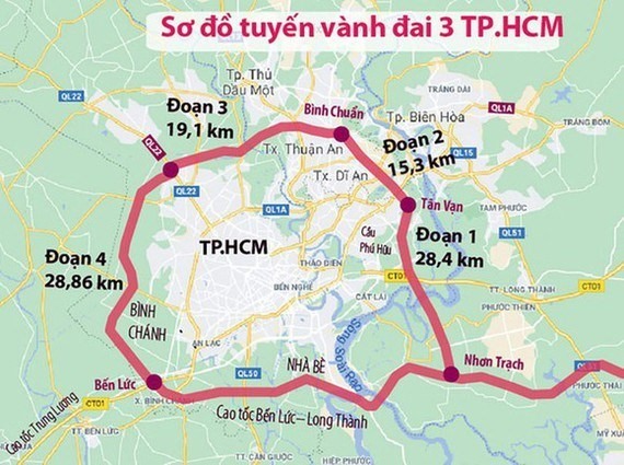 Sơ bộ tổng mức đầu tư của dự án đầu tư xây dựng đường Vành đai 3 Thành phố Hồ Chí Minh là 75.378 tỷ đồng.


