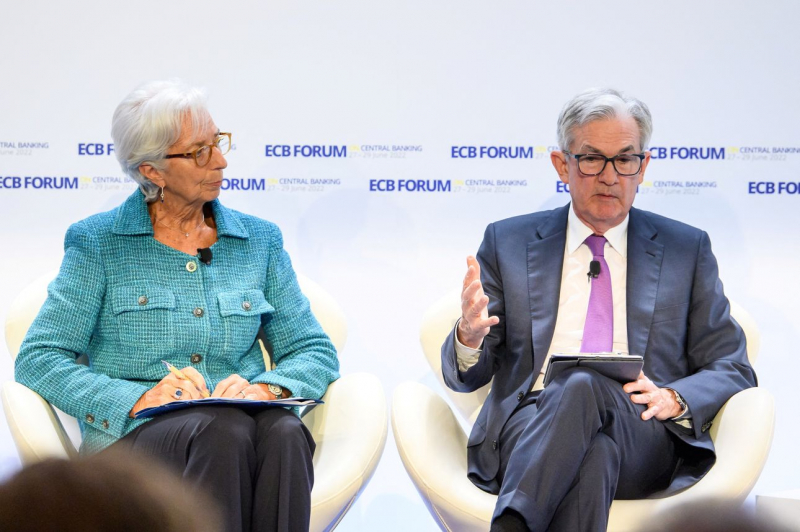 Chủ tịch ECB Christine Lagarde và Chủ tịch Fed Jerome Powell. Ảnh: Europian Central Bank (Reuters).