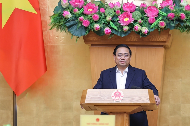 Thủ tướng Phạm Minh Chính tại phiên họp ngày 27/3. Ảnh: VGP