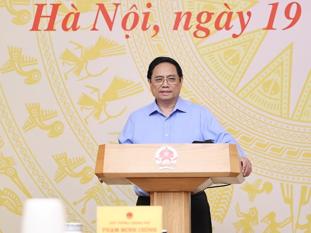 Thủ tướng Phạm Minh Chính tại cuộc họp ngày 19/7. Ảnh: VGP
