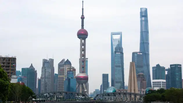 Quang cảnh các tòa nhà cao tầng dọc theo Lạch Tô Châu ở Thượng Hải, Trung Quốc. Ảnh: CNBC
