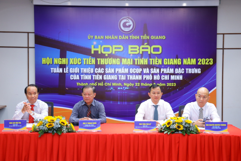 Họp báo giới thiệu Hội nghị Xúc tiến thương mại tỉnh Tiền Giang năm 2023 và Tuần lễ Giới thiệu các sản phẩm OCOP, sản phẩm đặc trưng của Tiền Giang tại TP.HCM