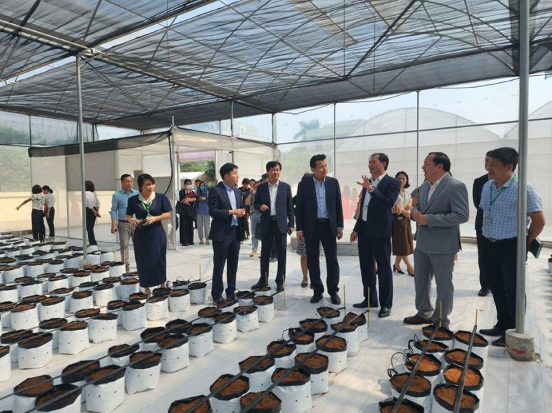 Tổng Giám Đốc Orion Food Vina và các vị đại diện trong chương trình thăm quan Học viện Nông nghiệp Việt Nam