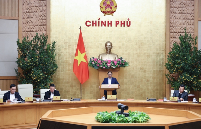 Thủ tướng Phạm Minh Chính chủ trì cuộc họp. Ảnh: VGP