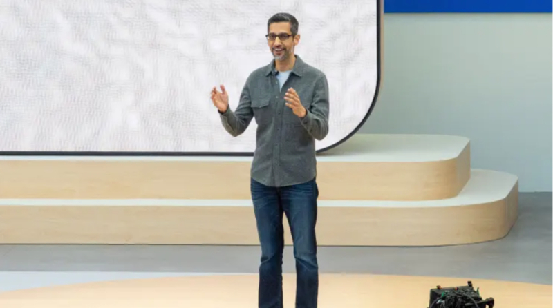 Sundar Pichai - CEO của Google tại sự kiện dành cho các nhà phát triển Google I/O. Ảnh: CNBC