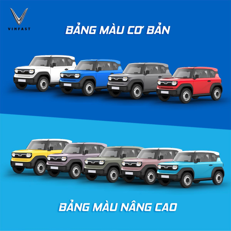 VF3 có tới 9 tùy chọn màu sơn ngoại thất.