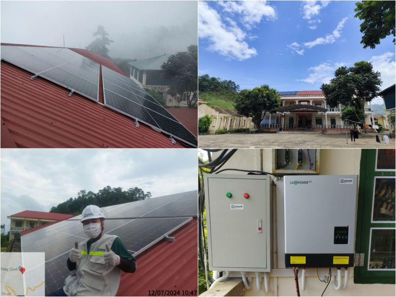 Hệ thống điện năng lượng mặt trời có lưu trữ công suất 5.8 kWp với tổng trị giá 150 triệu đồng.