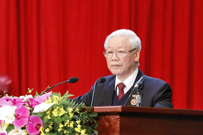 Cố Tổng Bí thư Nguyễn Phú Trọng là người đầu tiên nhận định, được Đại hội Đảng lần thứ XIII thông qua và đưa vào Nghị quyết Đại hội: “Với tất cả sự khiêm tốn, chúng ta vẫn có thể nói rằng: Đất nước ta chưa bao giờ có được cơ đồ, tiềm lực, vị thế và uy tín quốc tế như ngày nay”. Ảnh: TL.