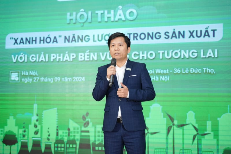 Ông Hoàng Hữu Thắng, Chủ tịch CTCP Phát triển năng lượng xanh Intech Việt Nam (Intech Energy), chia sẻ tại Hội thảo.