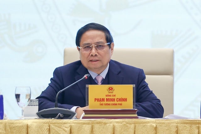 Thủ tướng Phạm Minh Chính phát biểu tại hội nghị Thường trực Chính phủ làm việc với doanh nghiệp Nhà nước