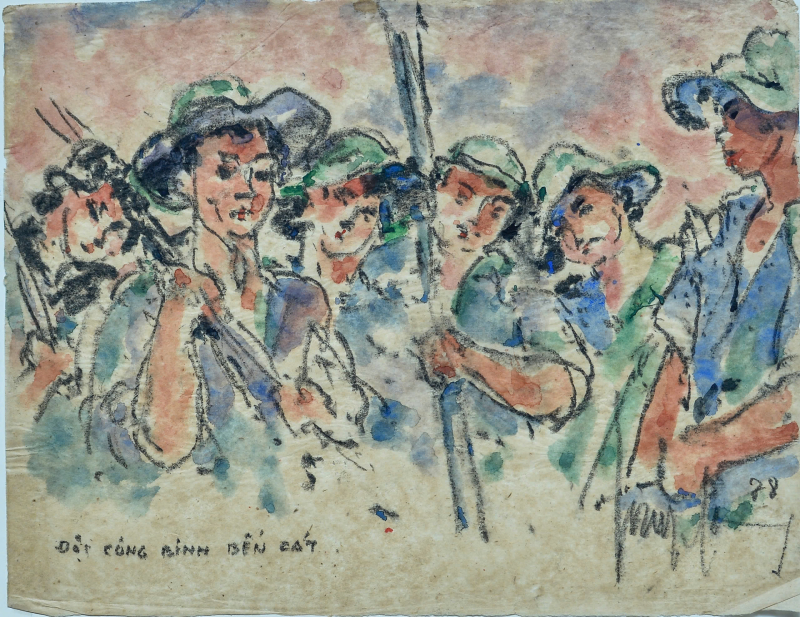 Bức tranh Đội công binh Bến Cát, năm 1978