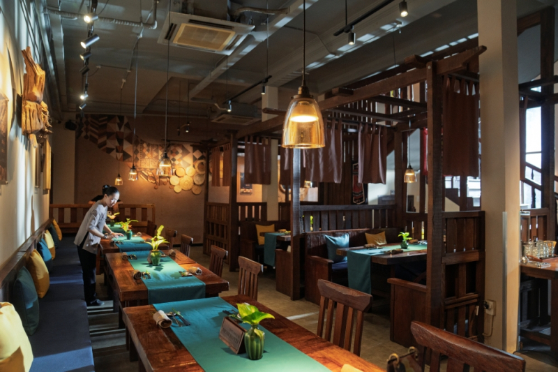 Một góc tại Nhà hàng Chay Garden tại Thảo Điền, quận 2 (cũ)