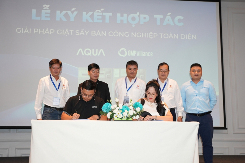 OMP Alliance và Aqua Việt Nam ký kết hợp tác chiến lược và ra mắt giải pháp giặt sấy bán công nghiệp toàn diện