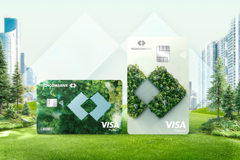 Techcombank Visa Eco - bo doi the xanh theo doi dau chan carbon dau tien tại VN