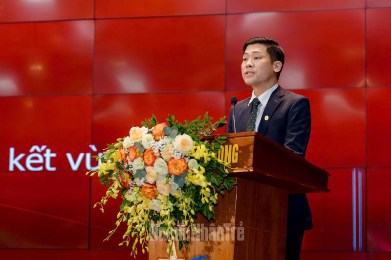 Ông Nguyễn Như Kiên, Chủ tịch Hội Doanh nghiệp trẻ Hưng Yên (mới) phát biểu.