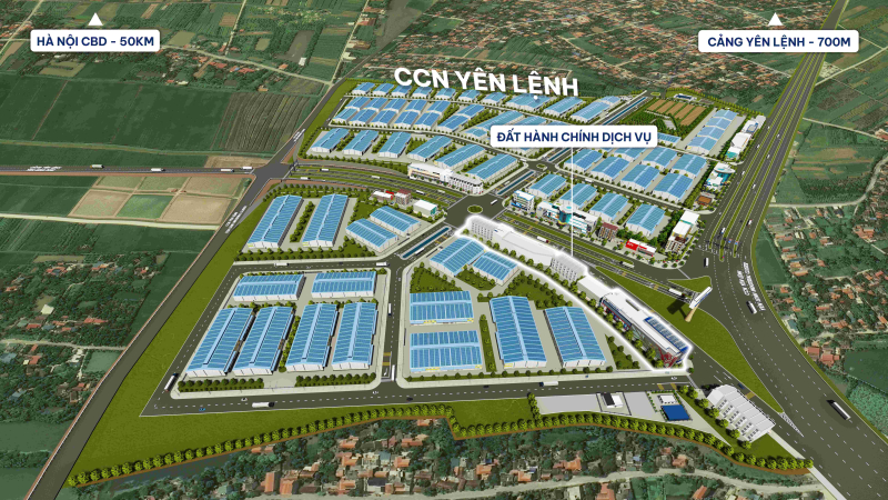 Cụm công nghiệp Yên Lệnh - Hà Nam (nay là tỉnh Ninh Bình): Hệ sinh thái LIC điển hình, với phần đất HCDV tọa lạc ngay trên mặt tiền đường Quốc lộ, hưởng lợi từ thị trường sôi động từ hàng nghìn công nhân, chuyên gia làm việc trong KCN