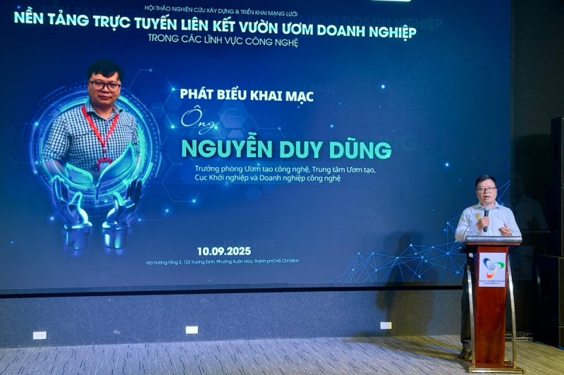 Ông Nguyễn Duy Dũng, Trưởng phòng Ươm tạo công nghệ, Trung tâm Ươm tạo công nghệ, Cục Khởi nghiệp và Doanh nghiệp Công nghệ