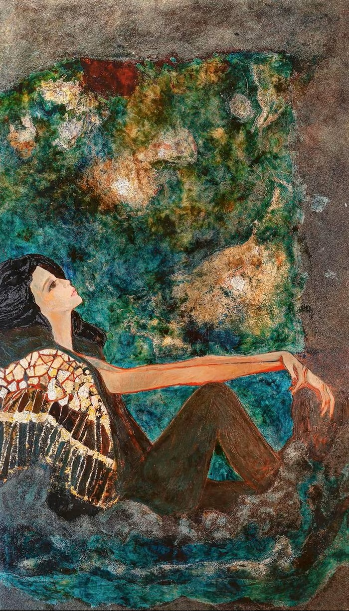 Tác phẩm Đêm tĩnh mịch được trưng bày trong triển lãm