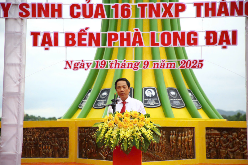 Phó Chủ tịch Thường trực UBND tỉnh Quảng Trị Hoàng Nam phát biểu tại lễ khánh thành
