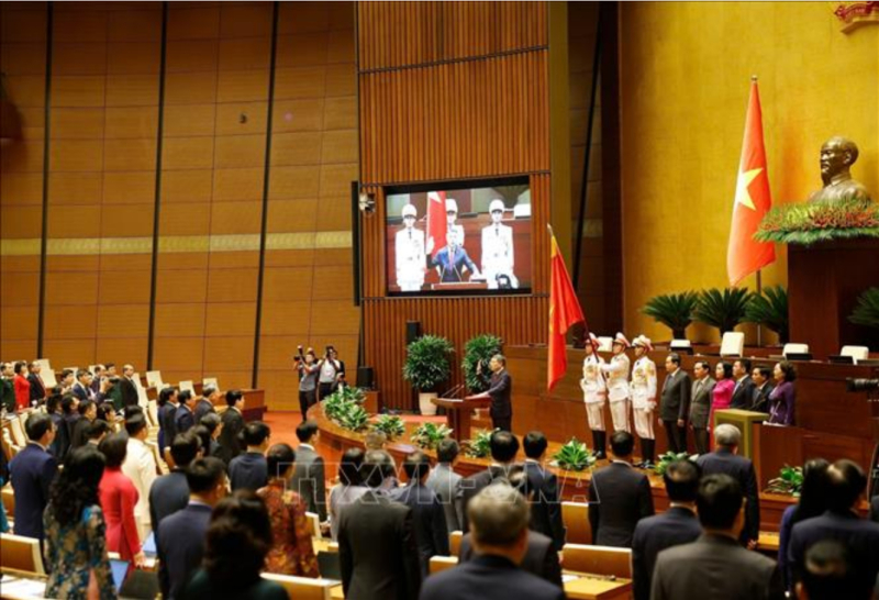 Thủ tướng Chính phủ Lê Minh Hưng tuyên thệ nhậm chức. Ảnh: Thống Nhất/TTXVN