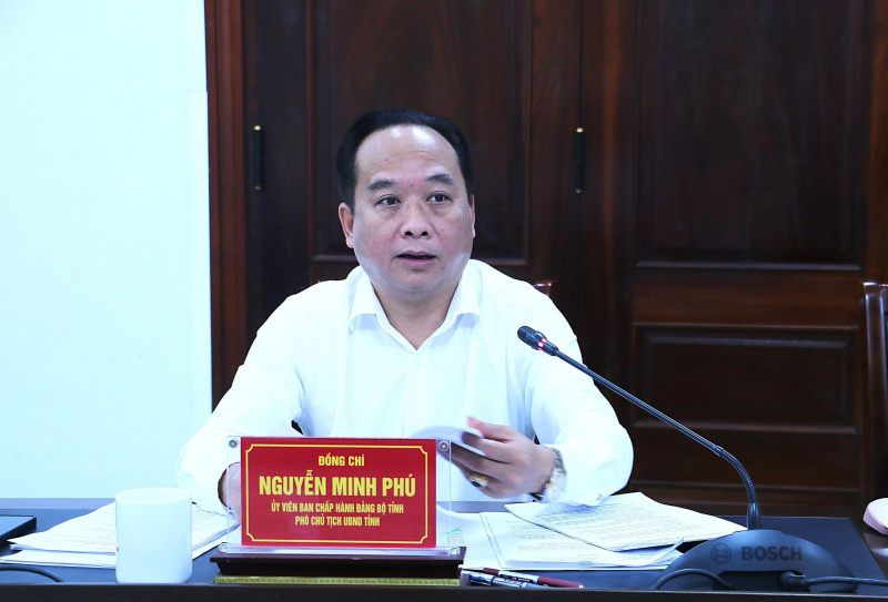 Ông Nguyễn Minh Phú - Phó Chủ tịch UBND tỉnh Điện Biên phát biểu tại làm việc