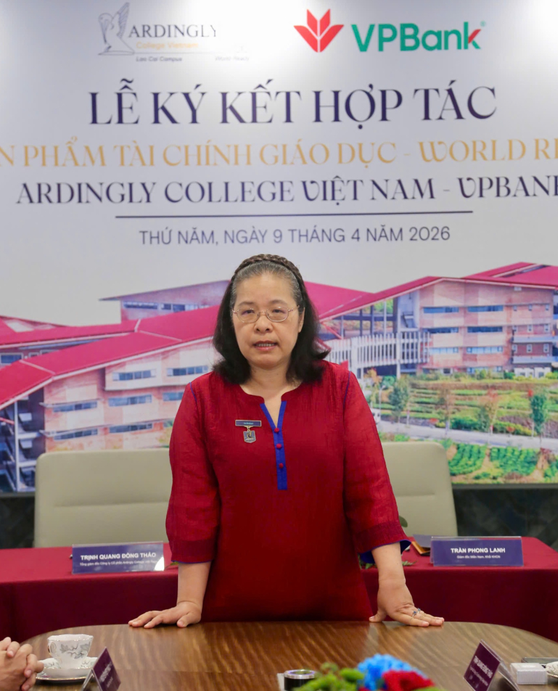 Bà Nguyễn Thị Kiều Oanh, Chủ tịch Hội đồng Quản trị Tập đoàn KNI, phát biểu tại buổi lễ