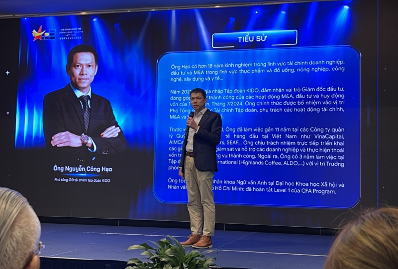 Ông Nguyễn Công Hạo, Phó Tổng giám đốc Tài chính KIDO Group chia sẻ tại chương trình
