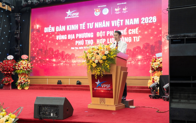 Ông Nguyễn Khắc Hiếu - Ủy viên Ban Chấp hành Đảng bộ tỉnh, Phó Chủ tịch UBND tỉnh Phú Thọ phát biểu tại sự kiện