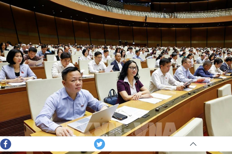 Đoàn đại biểu Quốc hội thành phố Hà Nội dự phiên họp. Ảnh: Doãn Tấn - TTXVN