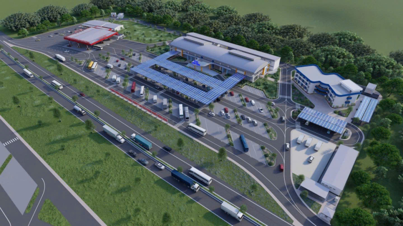 Phối cảnh trạm dừng nghỉ TTC Châu Thành bố trí hai bên tại lý trình Km205+092 trên tuyến cao tốc Vĩnh Hảo - Phan Thiết.