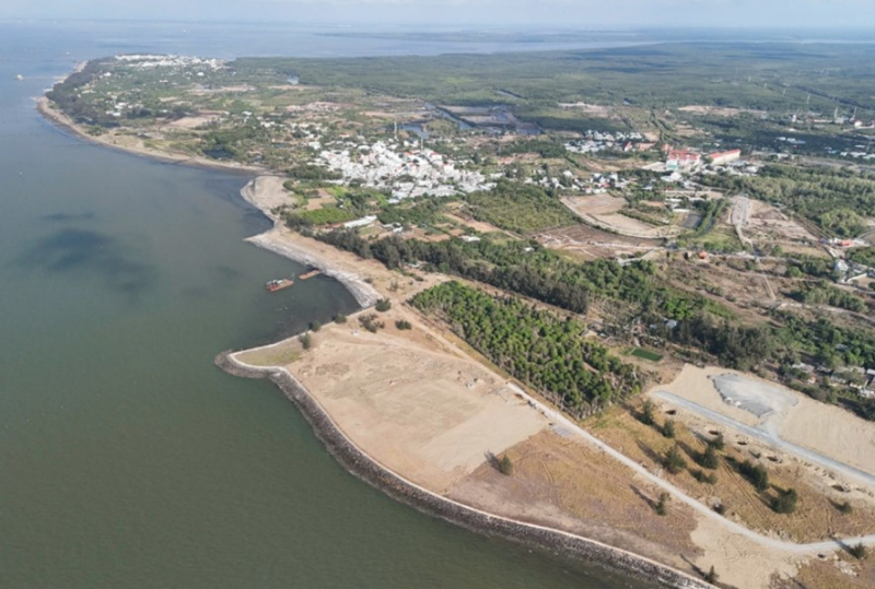 Hiện trạng vùng biển Cần Giờ trong ngày khởi công Vinhomes Green Paradise 19/4/2025. Ảnh: Quỳnh Danh