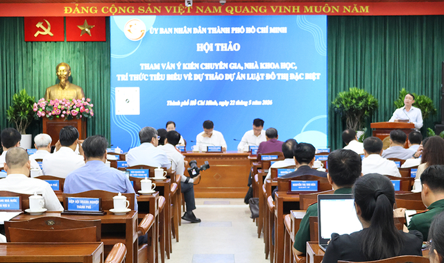 UBND TPHCM tổ chức hội thảo tham vấn ý kiến chuyên gia, nhà khoa học, trí thức tiêu biểu về dự thảo Luật Đô thị đặc biệt.