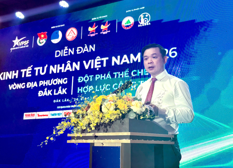Ông Đỗ Hữu Huy, Chủ tịch UBND tỉnh Đắk Lắk phát biểu tại diễn đàn