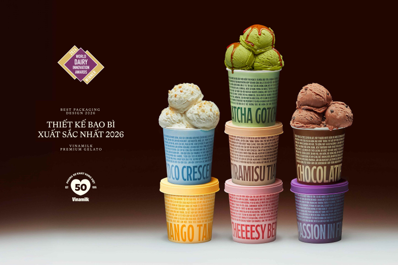 Táo bạo trong thiết kế đã giúp dòng kem Gelato của Vinamilk mang về giải Thiết kế bao bì xuất sắc nhất.