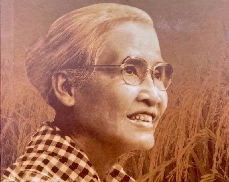 Chân dung Anh hùng lao động Nguyễn Thị Ráo - Ba Thi trên bìa sách.